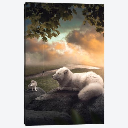 The Arctic Foxes Canvas Print #ZGA94} by Zenja Gammer Canvas Artwork