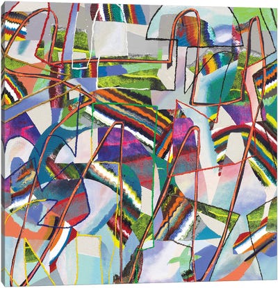 Rewired Neural Map Canvas Art Print - Artwork Similar to Wassily Kandinsky