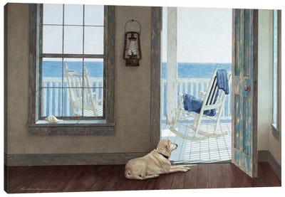 The Rocking Chair Canvas Art Print - Best Selling Dog Art