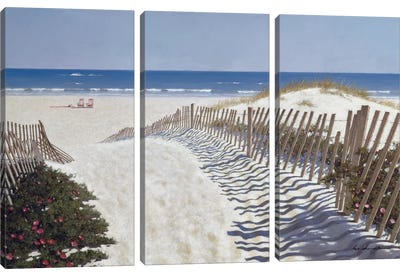 Walk To The Beach Canvas Art Print - 3-Piece Scenic & Landscape Art