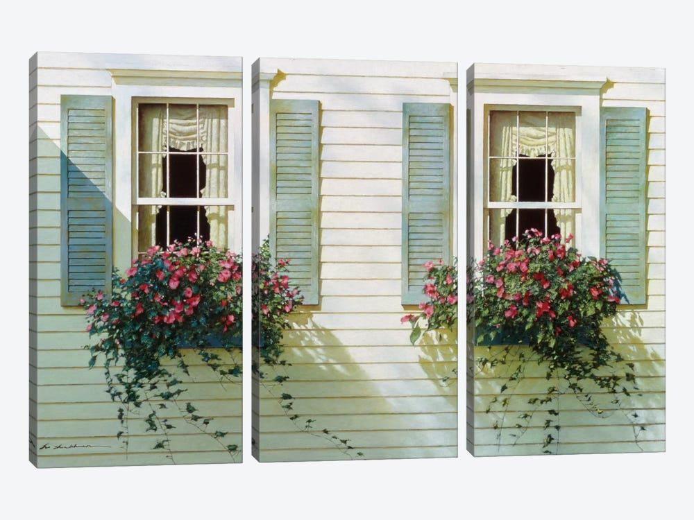 Windows With Flowerboxes 3-piece Canvas Art Print