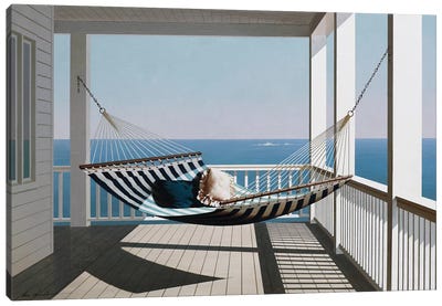Hammock & Pillows Canvas Art Print - Summer Art