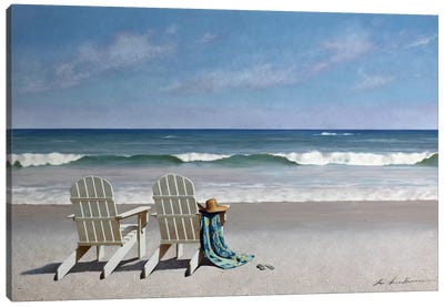 Tide Watching Canvas Art Print - Beach Décor
