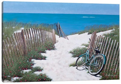 Beach Bike I Canvas Art Print - Large Coastal Art