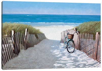 Beach Bike II Canvas Art Print - Photorealism Art