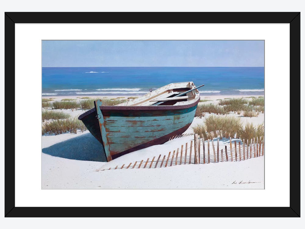 Greatstone Beach, Old Fishing Boat Picture Canvas Wall Art in Colour by  Robert Cane