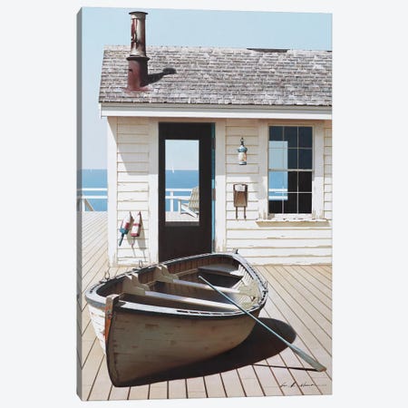 Boat on the Dock Canvas Print #ZHL144} by Zhen-Huan Lu Canvas Print