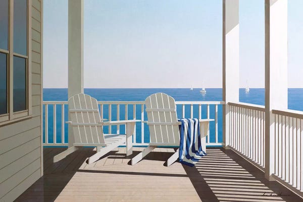 Large Coastal Art - Canvas Prints: Lazy Summer Days by Zhen-Huan Lu