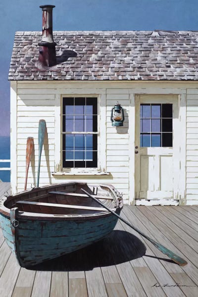 Rowboats: Blue Boat On Deck by Zhen-Huan Lu