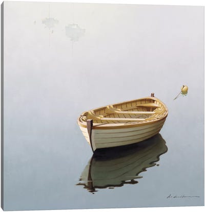 Boat Shadow Canvas Art Print - Rowboat Art