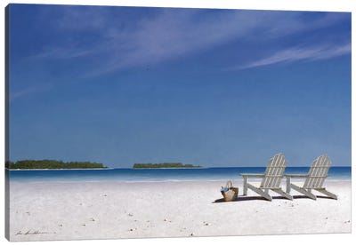 A View For Two Canvas Art Print - 3-Piece Beaches