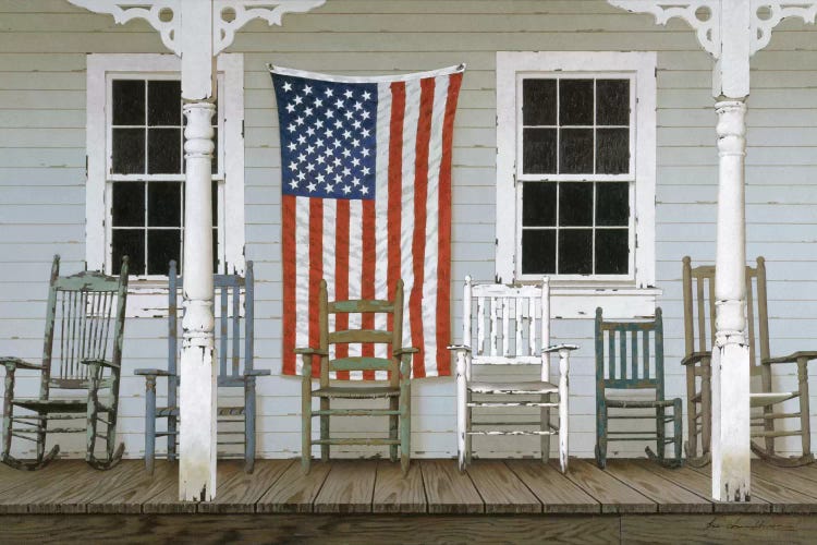 Chair Family With Flag