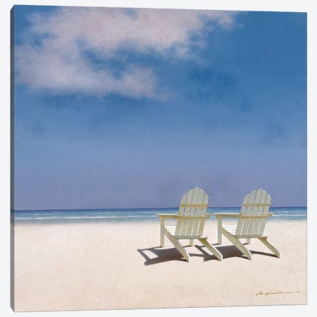 Beach Chairs Canvas Print #ZHL3} by Zhen-Huan Lu Canvas Artwork