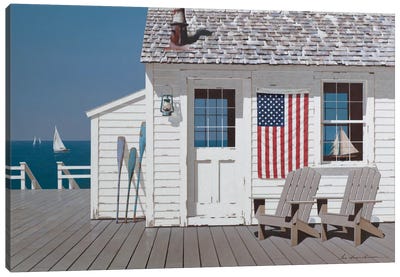 Dockside Flag Canvas Art Print - Photorealism Art
