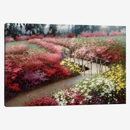 Monet's Flower Garden Canvas Print #ZHL62} by Zhen-Huan Lu Canvas Art Print