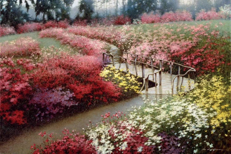 Monet's Flower Garden by Zhen-Huan Lu wall art