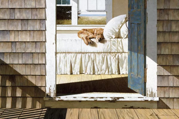 Golden Retrievers: Beach House Dog by Zhen-Huan Lu