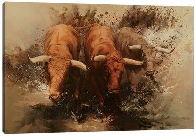 Torrent II Canvas Art Print - Bull Art