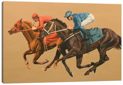 Finish Canvas Art Print - Horse Racing Art