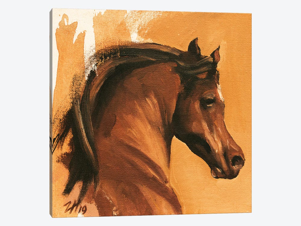 Equine Head Arab Chestnut by Zil Hoque 1-piece Canvas Art Print