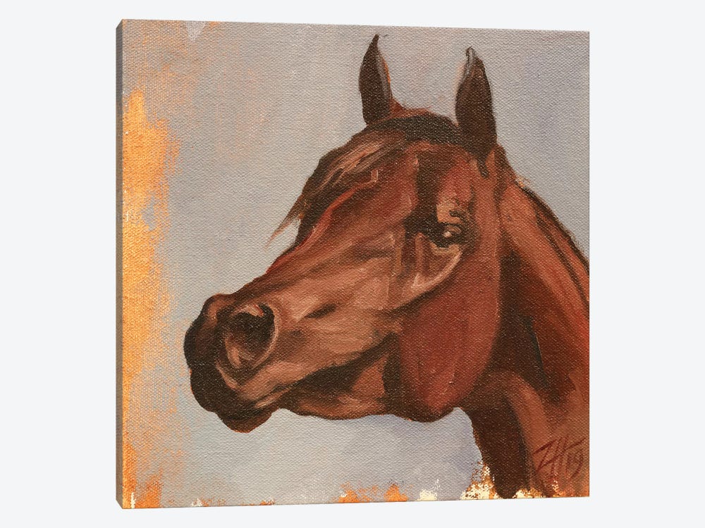 Equine Head Arab Chestnut by Zil Hoque 1-piece Canvas Wall Art
