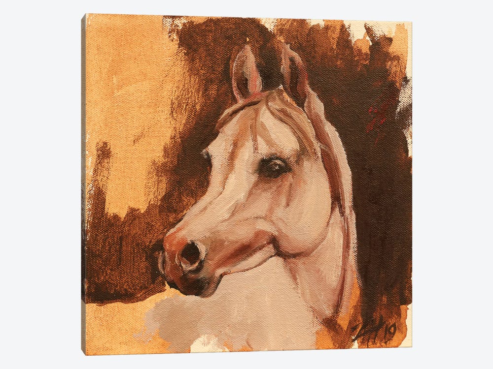 Equine Head Arab White by Zil Hoque 1-piece Art Print