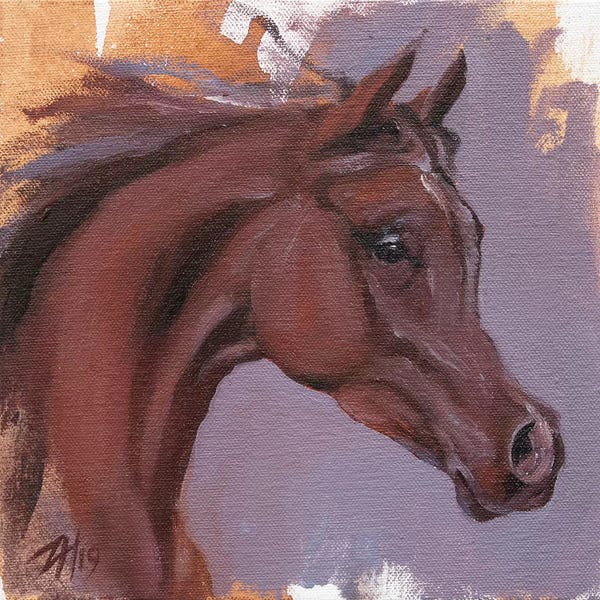 Zil Hoque: Equine Head Arab Chestnut (study 22) by Zil Hoque