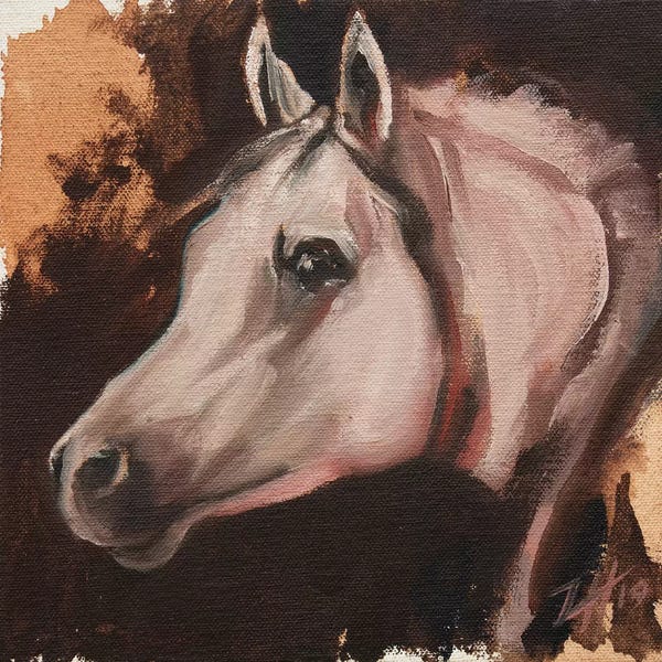 Zil Hoque: equine Head Arab White (study 11) by Zil Hoque