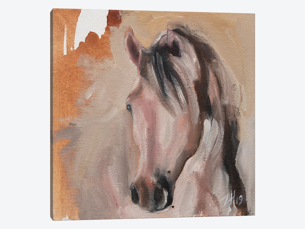 Equine Head Arab White (study 30) by Zil Hoque 1-piece Canvas Art Print