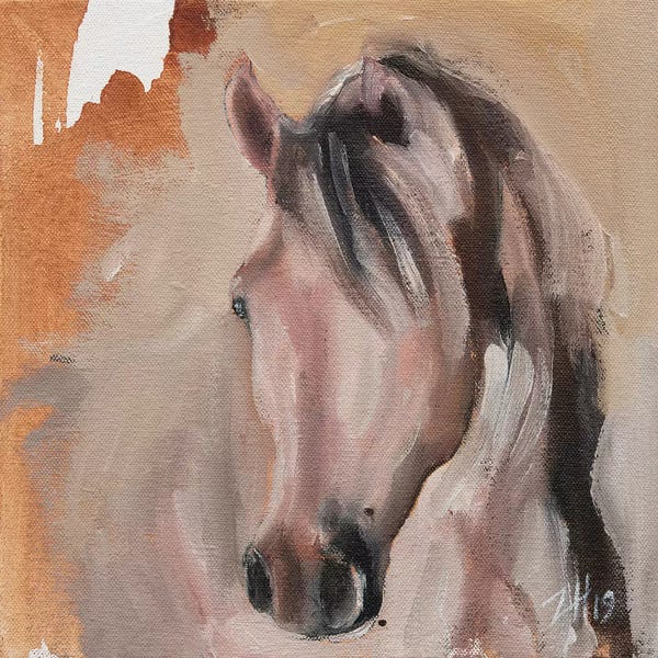 Zil Hoque: Equine Head Arab White (study 30) by Zil Hoque
