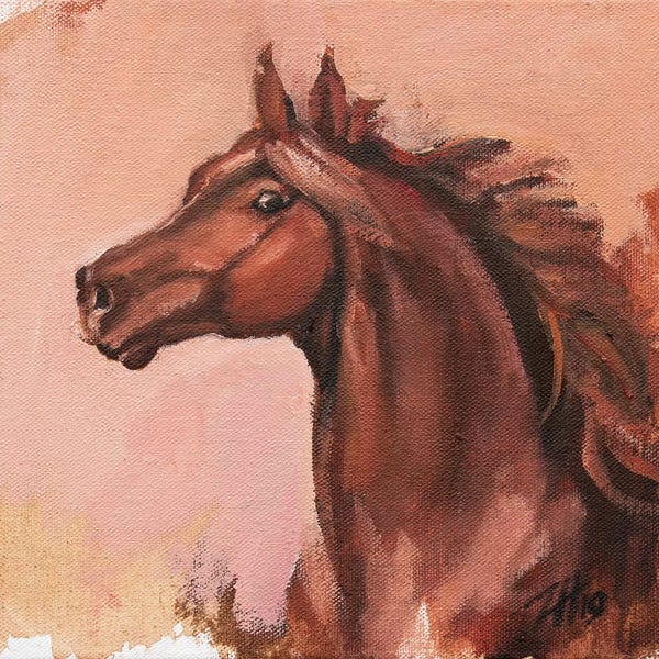 Zil Hoque: Equine Head Arab Chestnut (study 23) by Zil Hoque