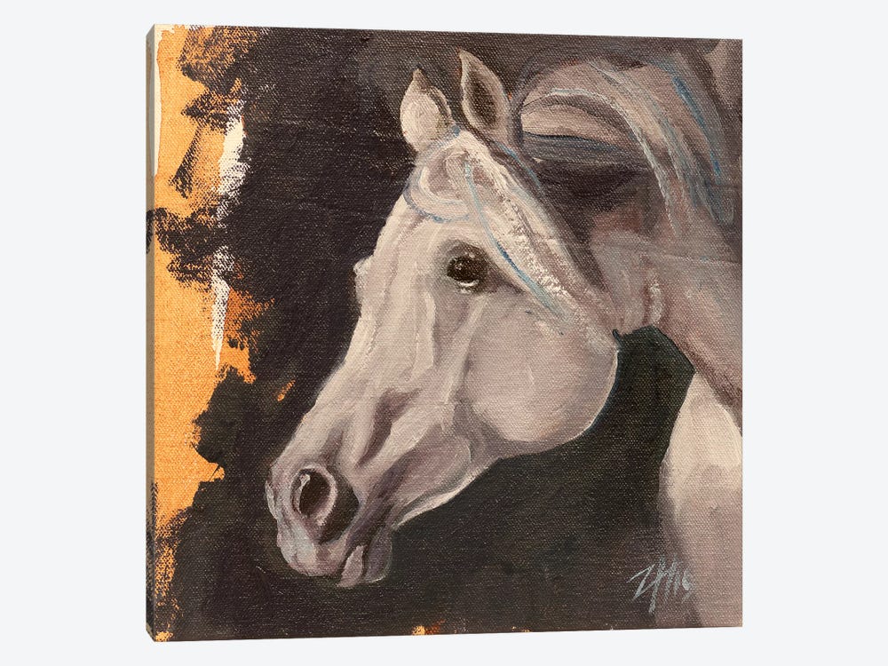 Equine Head Arab White (study 5) by Zil Hoque 1-piece Canvas Wall Art