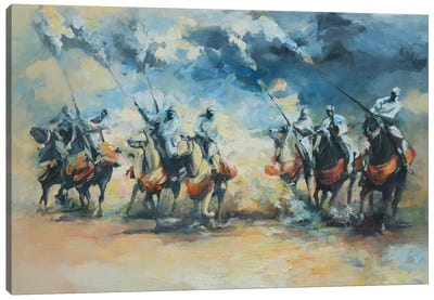 Light Dust & Smoke  Canvas Art Print - Horseback Art