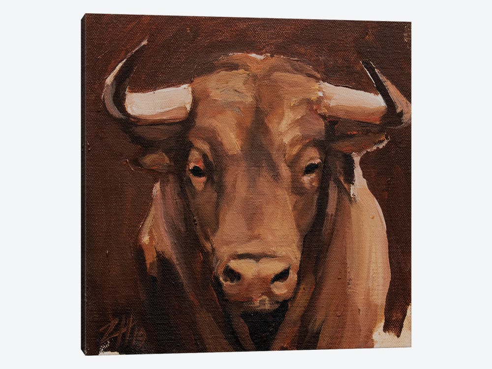 Toro Head Colorado (study 5) by Zil Hoque 1-piece Canvas Artwork