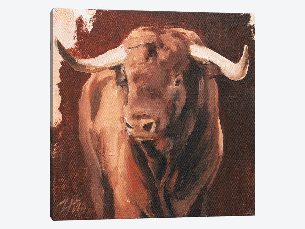 Toro Head Colorado (study 7) by Zil Hoque 1-piece Canvas Artwork