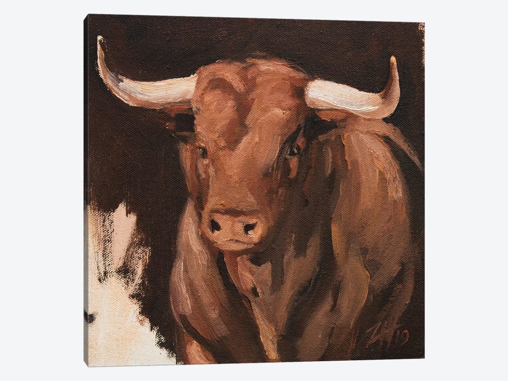 Toro Head Colorado (study 8) by Zil Hoque 1-piece Canvas Art Print