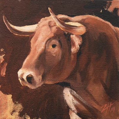 Toro Head Colorado (study 11) by Zil Hoque art print