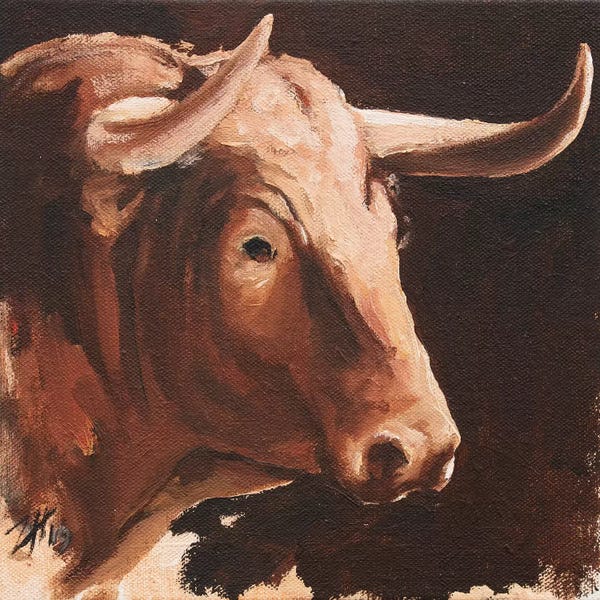 Bulls: Toro Head Colorado (study 12) by Zil Hoque