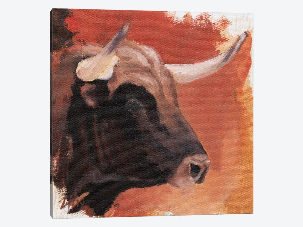 Toro Head Colorado (study 28) by Zil Hoque 1-piece Canvas Artwork