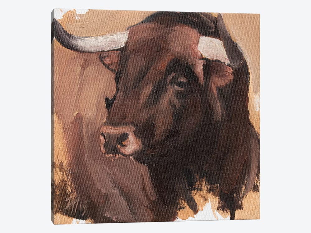Toro Head Colorado (study 54) by Zil Hoque 1-piece Canvas Artwork
