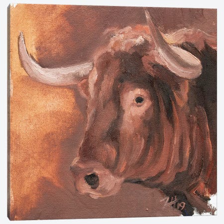 Toro Head Colorado (study 57) Canvas Print #ZHO162} by Zil Hoque Canvas Artwork