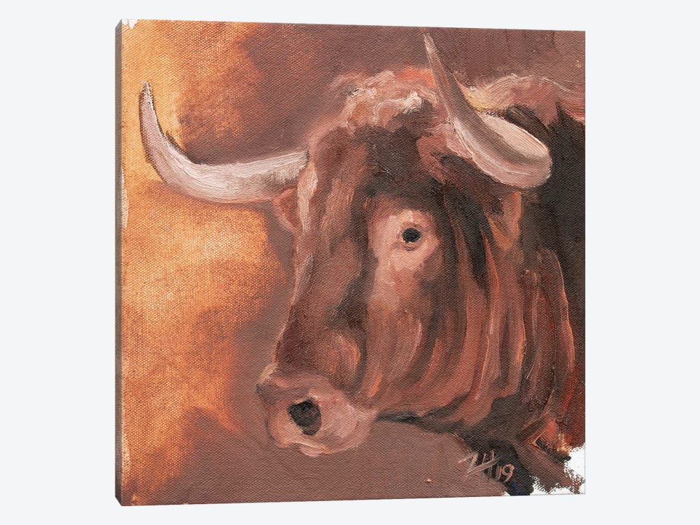 Toro Head Colorado (study 57) by Zil Hoque 1-piece Canvas Art