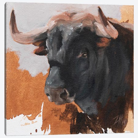 Toro Head Negro (study 17) Canvas Print #ZHO164} by Zil Hoque Canvas Print