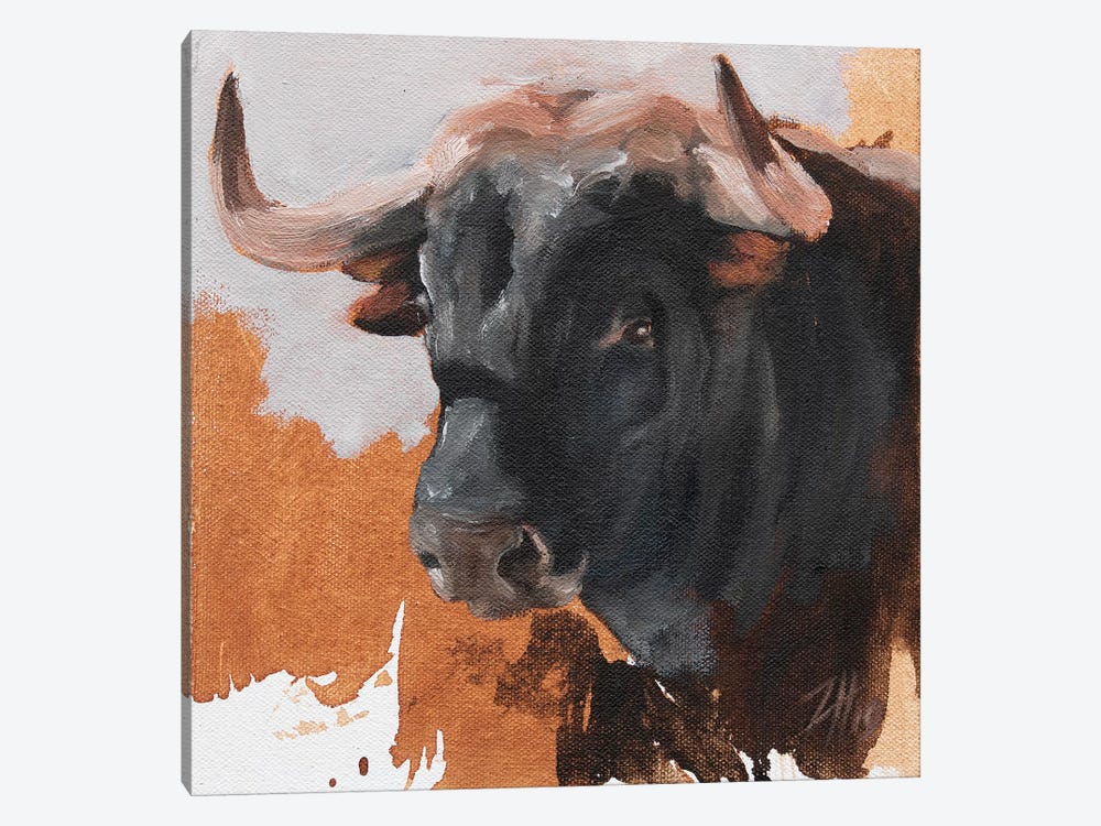 Toro Head Negro (study 17) by Zil Hoque 1-piece Canvas Artwork
