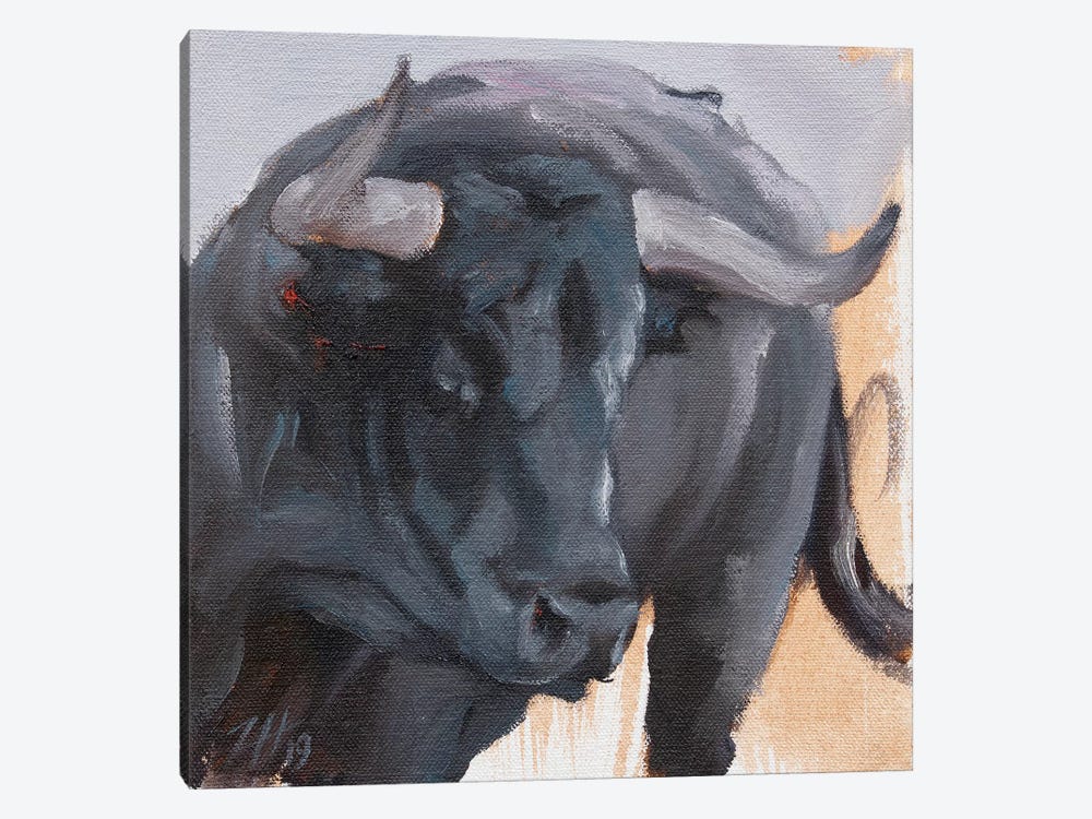 Toro Head Negro (study 20) by Zil Hoque 1-piece Canvas Print