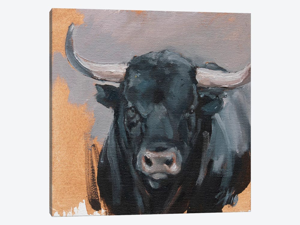 Toro Head Negro (study 21) by Zil Hoque 1-piece Canvas Art