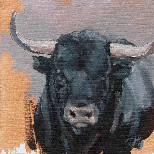 Bulls: Toro Head Negro (study 21) by Zil Hoque