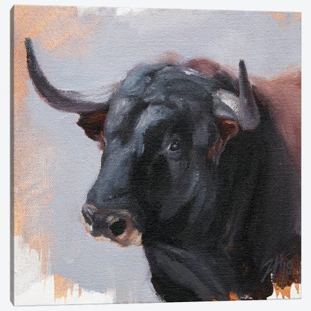 Toro Head Negro (study 23) Canvas Print #ZHO167} by Zil Hoque Canvas Print