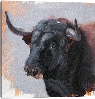 Toro Head Negro (study 23) Canvas Art Print - Zil Hoque