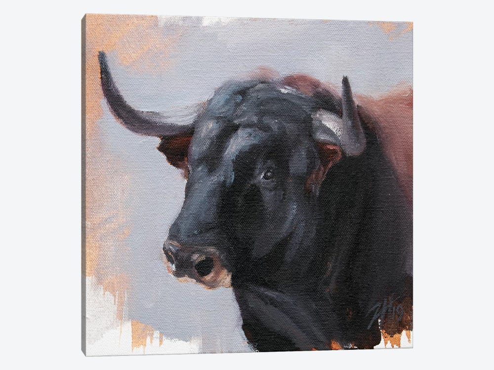 Toro Head Negro (study 23) by Zil Hoque 1-piece Art Print